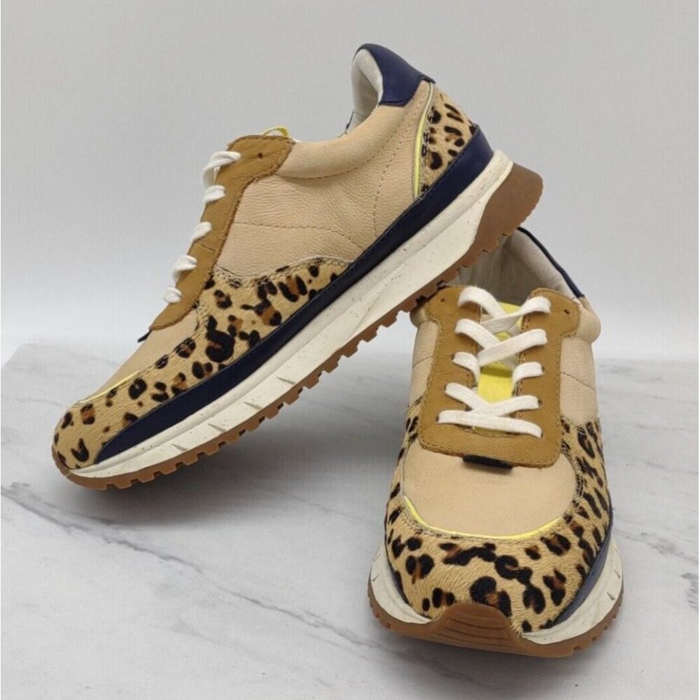 Madewell Court Sneaker Shoes Leather Leopard Ponyhair Womens 8.5M Mens 7M